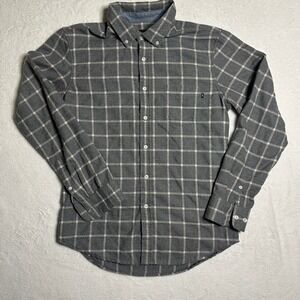 Obey Worldwide Grey Windowpane Plaid Flannel Button Down Shirt Mens M Streetwear